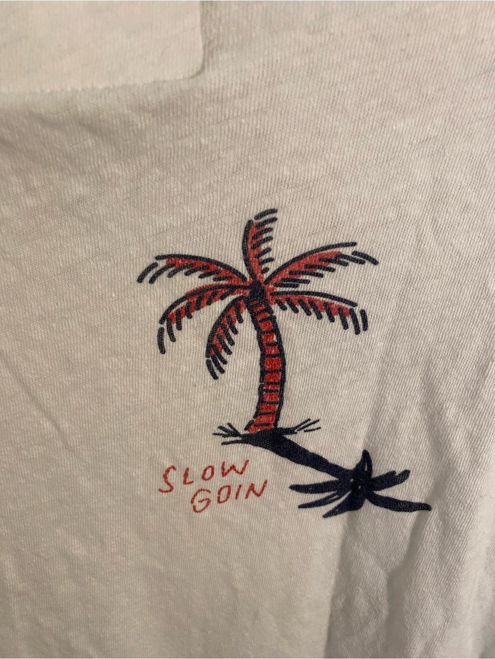MOTHER White Short Sleeve Tee with Red & Navy Tropical Prints - Picture 4 of 5